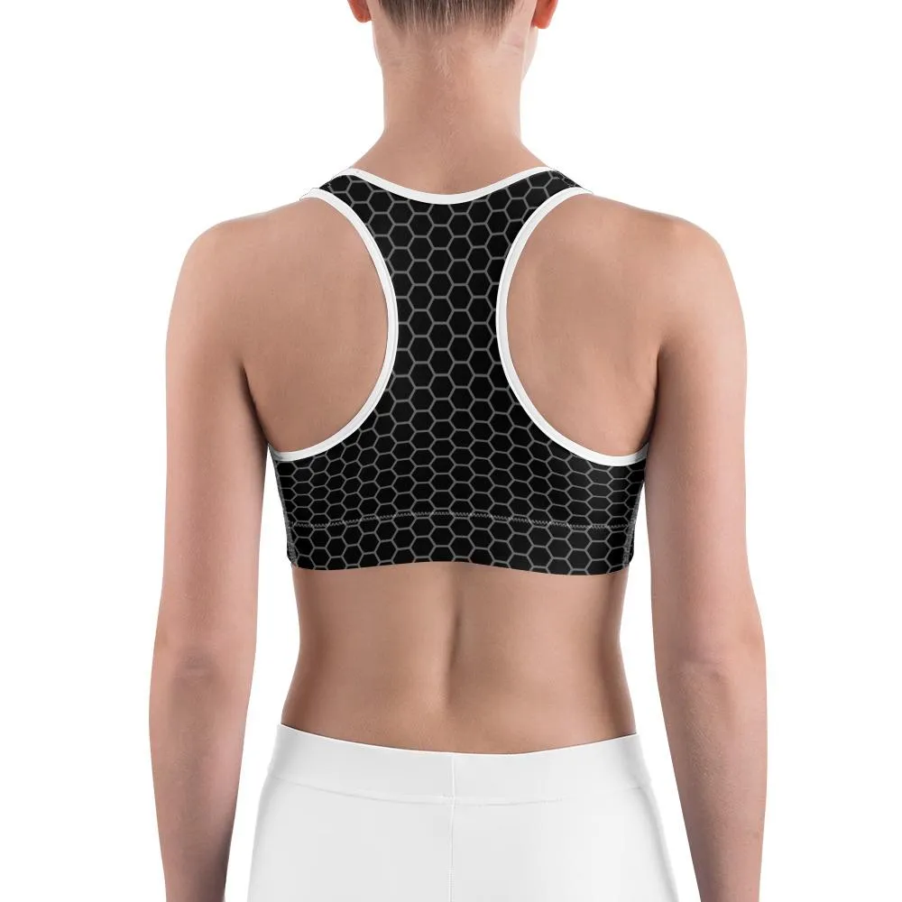 Pink Honeycomb Carbon Sports Bra