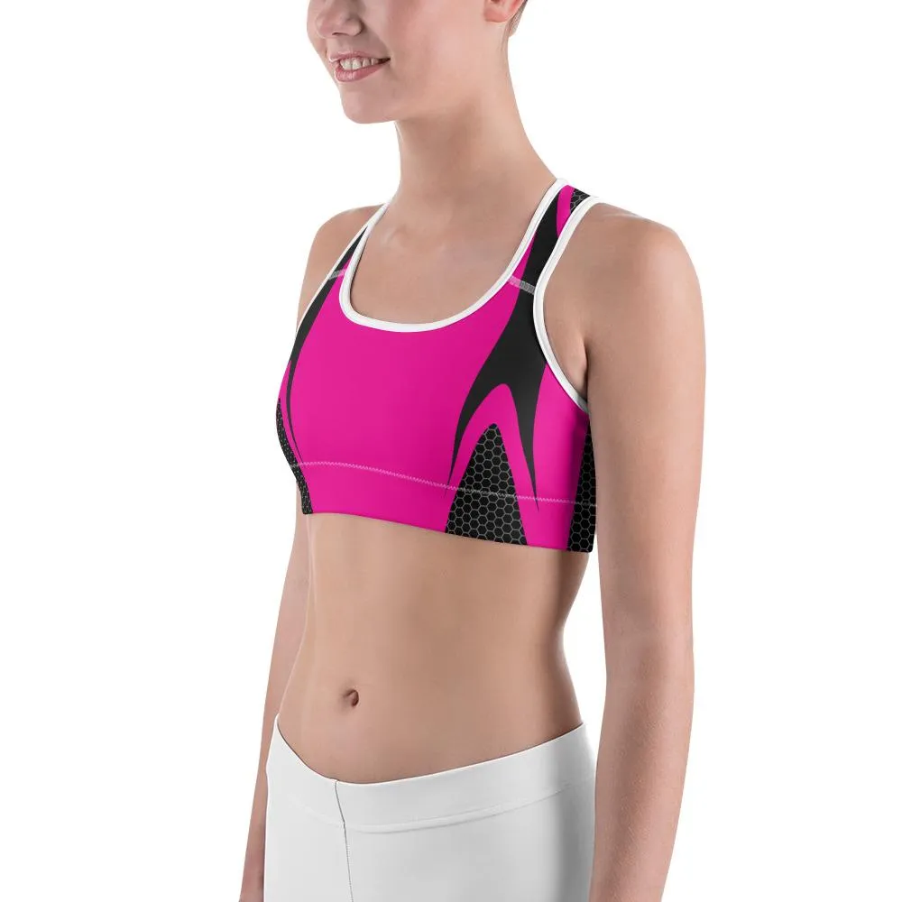 Pink Honeycomb Carbon Sports Bra