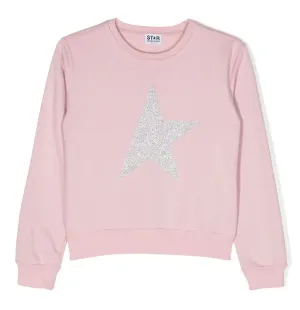Pink Sweatshirt with Silver Maxi Star