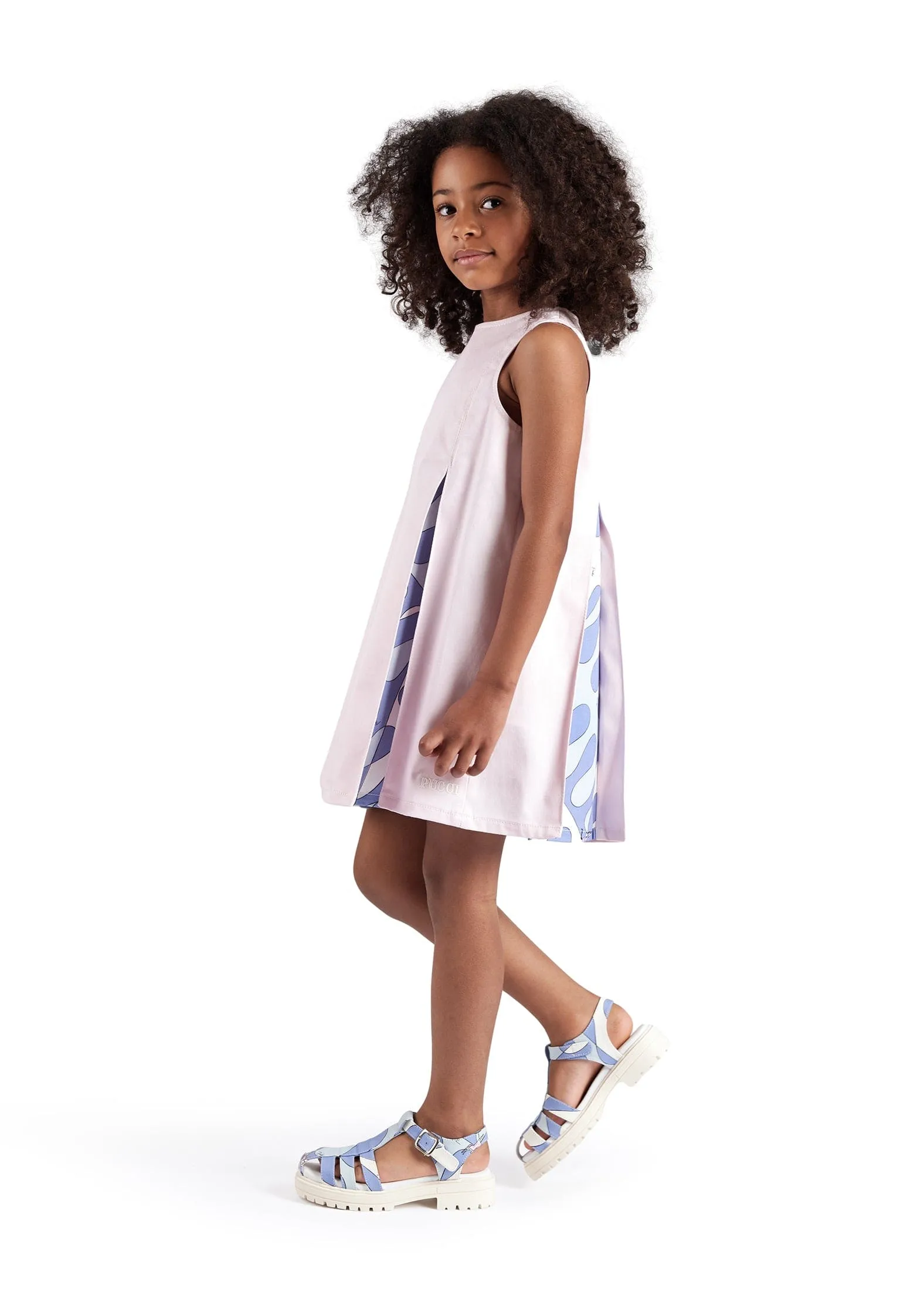 PUCCI Girls Cotton Sleeveless Dress in Pink