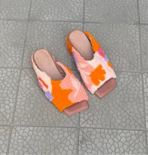 Punch needle colorful sandals
