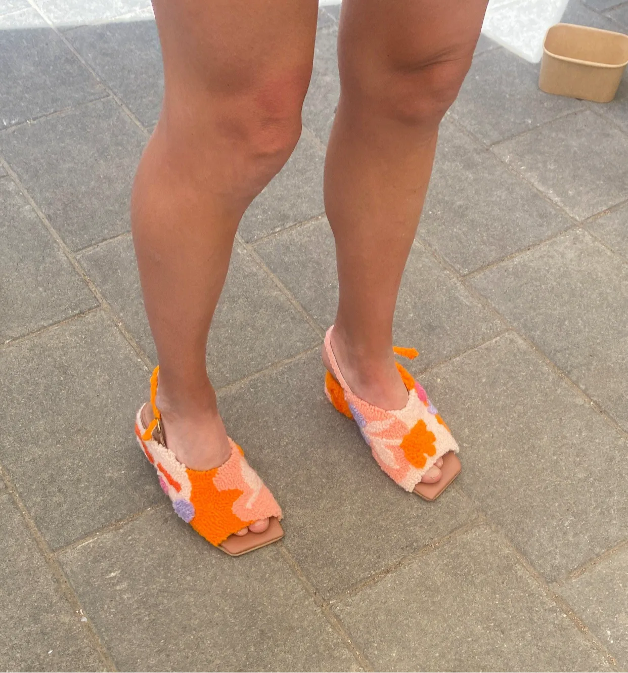 Punch needle colorful sandals