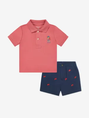 Ralph Lauren Baby Boys Bear Short Set in Red