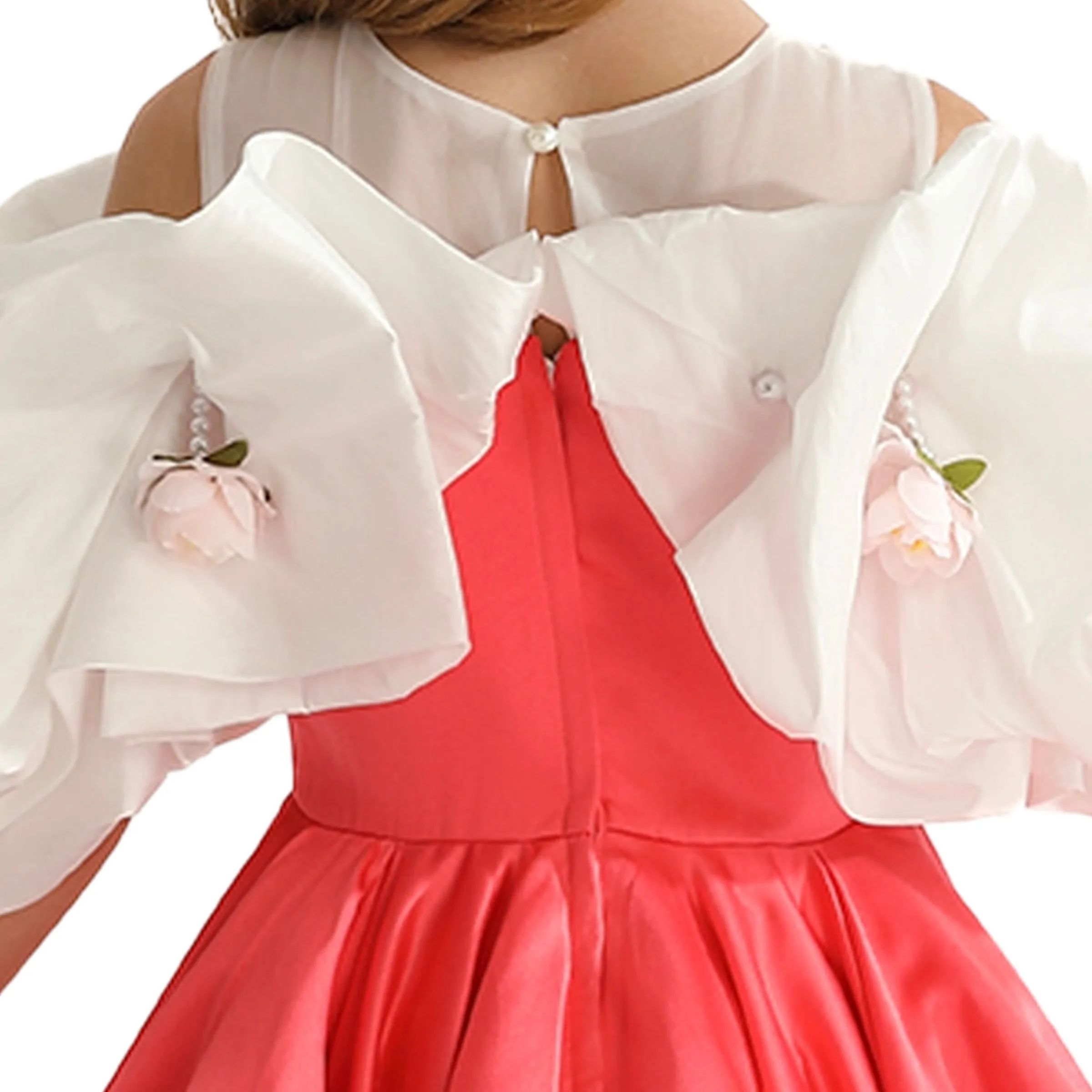 Red Silhouette White Sleeve Isadora Dress