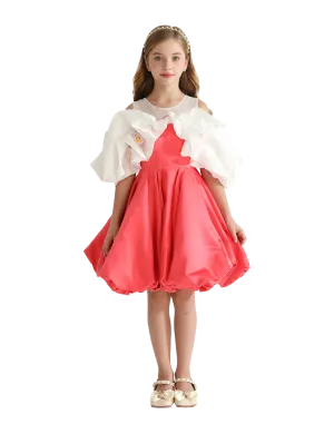 Red Silhouette White Sleeve Isadora Dress