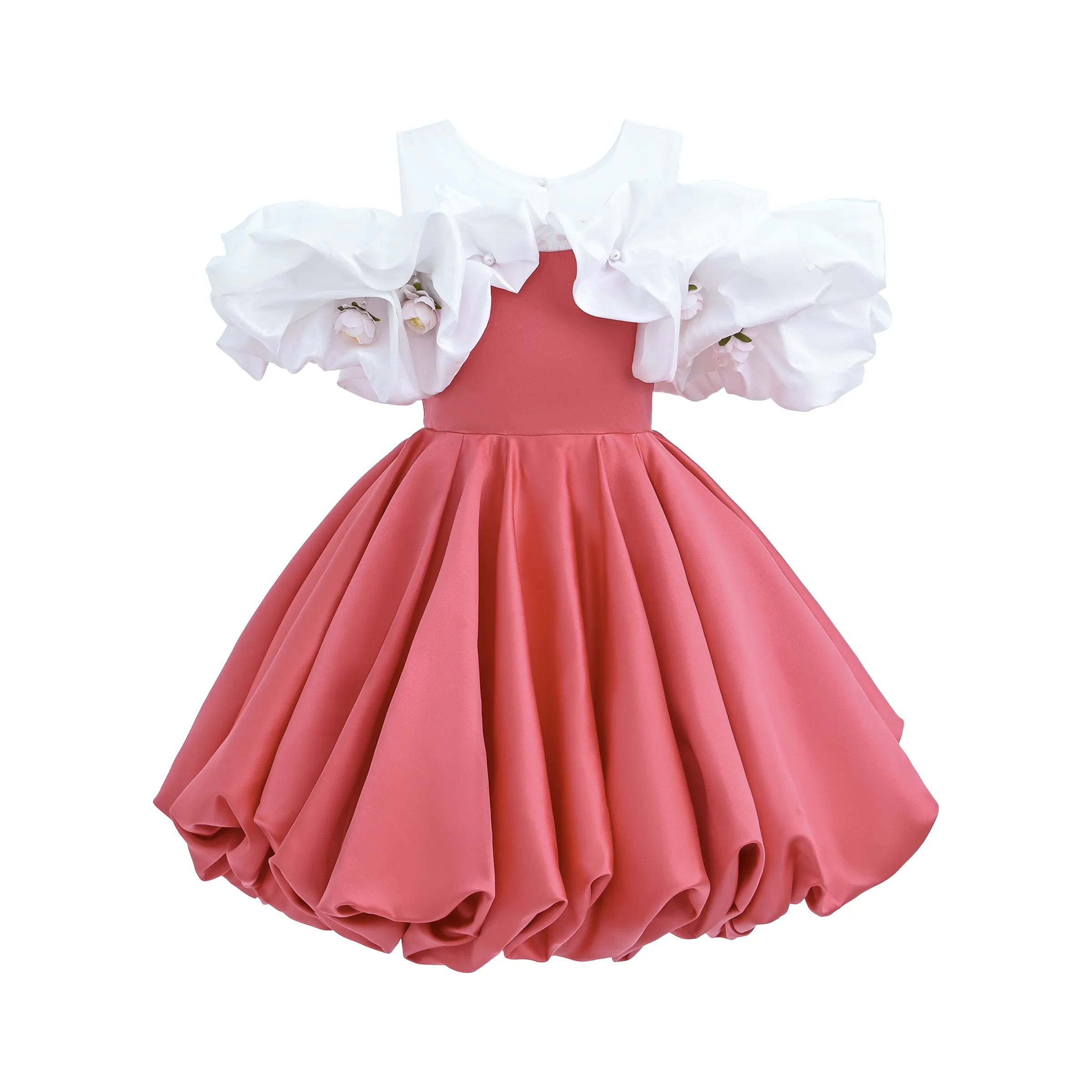 Red Silhouette White Sleeve Isadora Dress