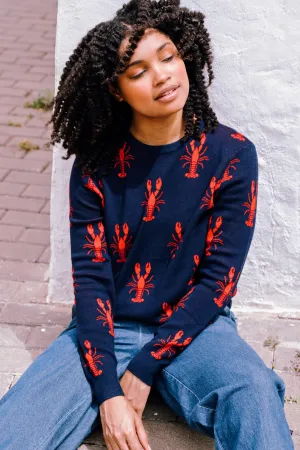 Rosie Jumper - Navy. Lobster Repeat
