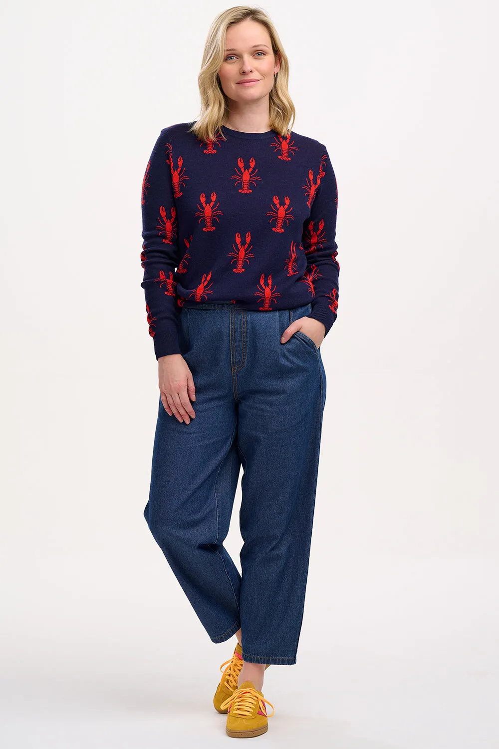 Rosie Jumper - Navy. Lobster Repeat