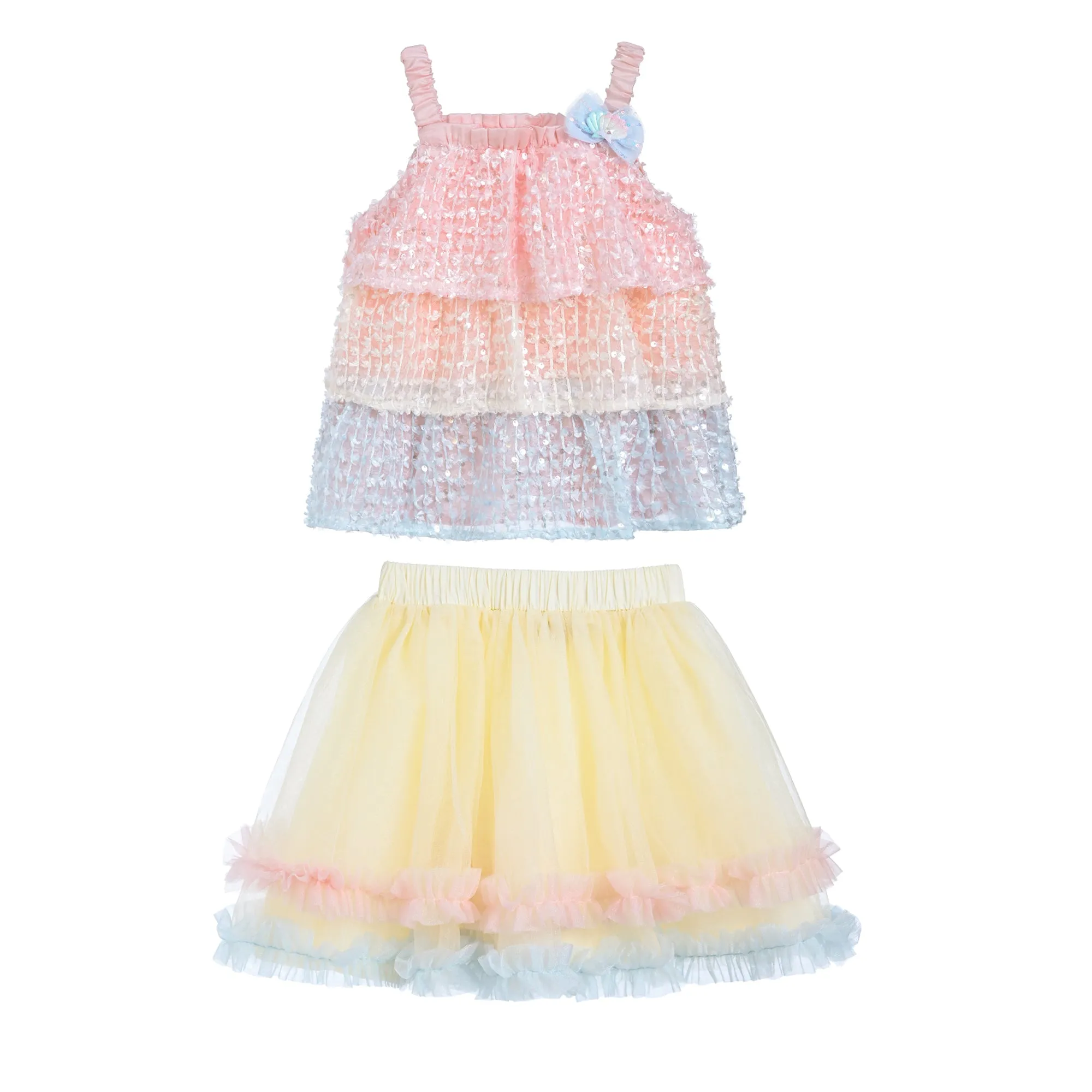 Salmon Sunset Layered Dress Set