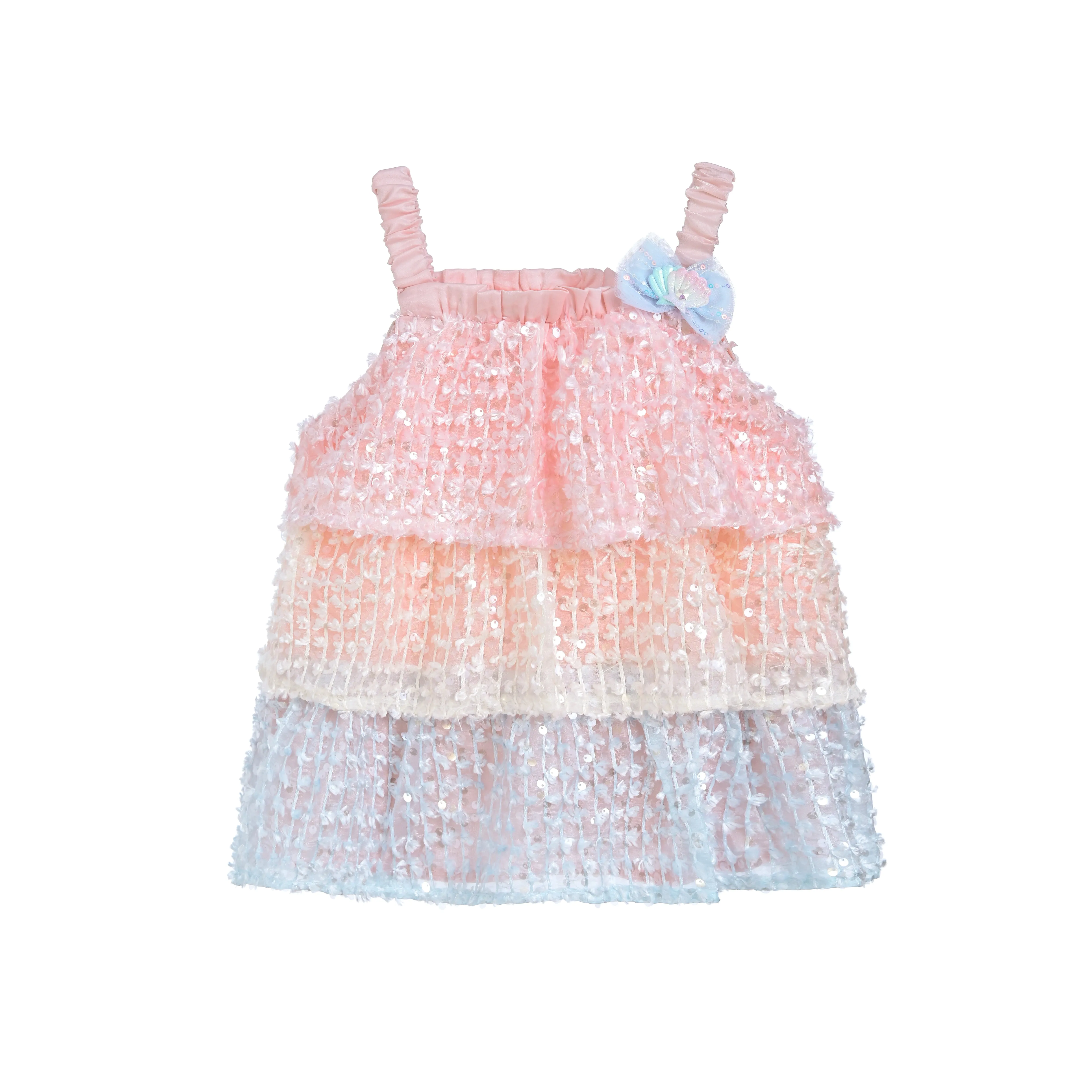 Salmon Sunset Layered Dress Set