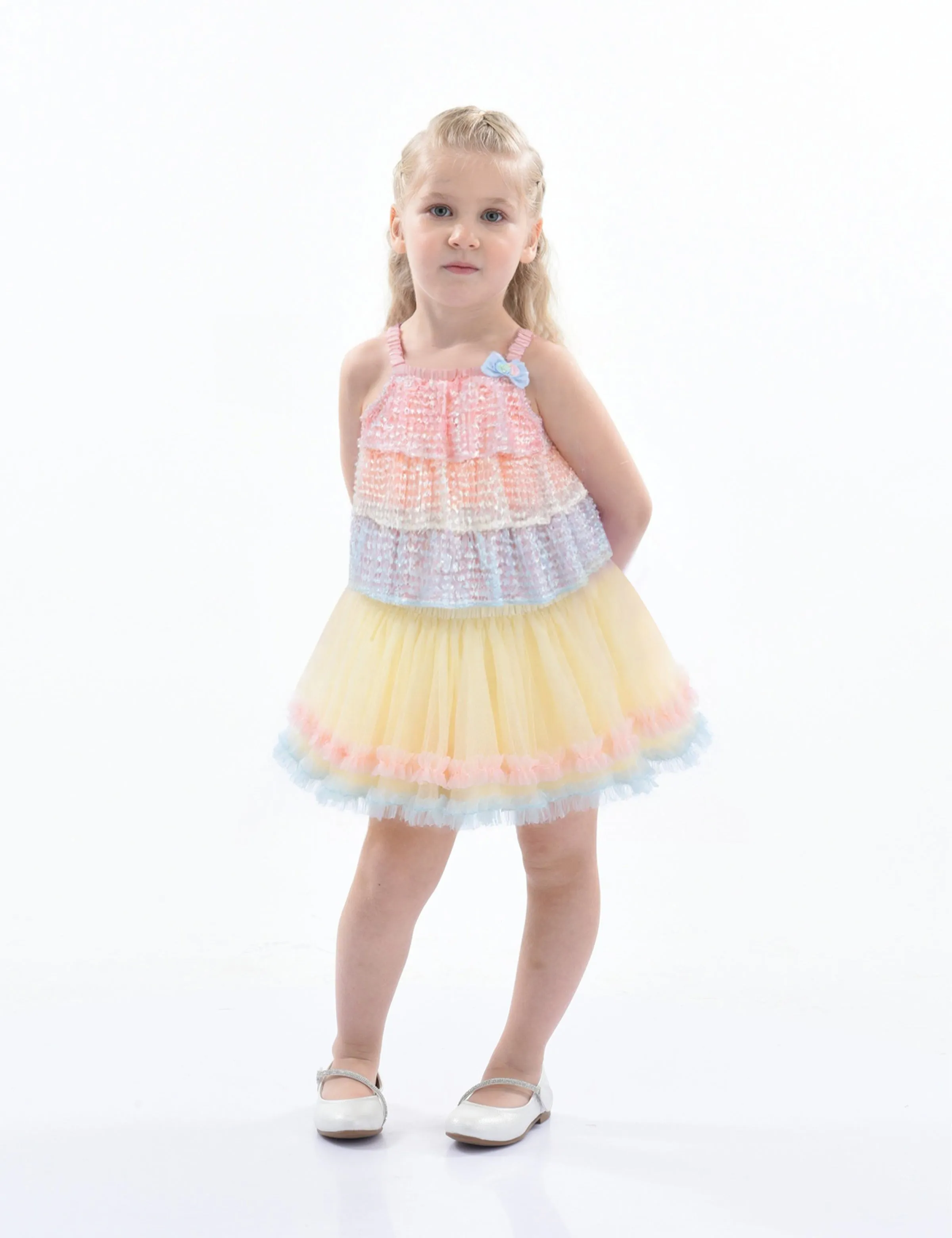 Salmon Sunset Layered Dress Set