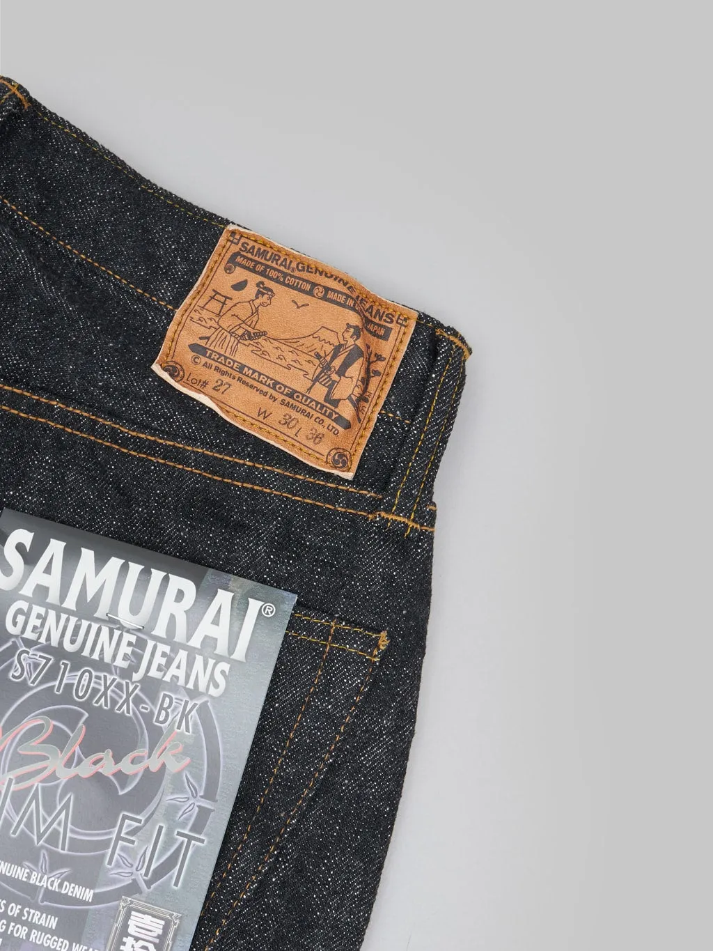 Samurai Jeans S710XX-BK 17oz Sulfide Black Denim Slim Straight Jeans