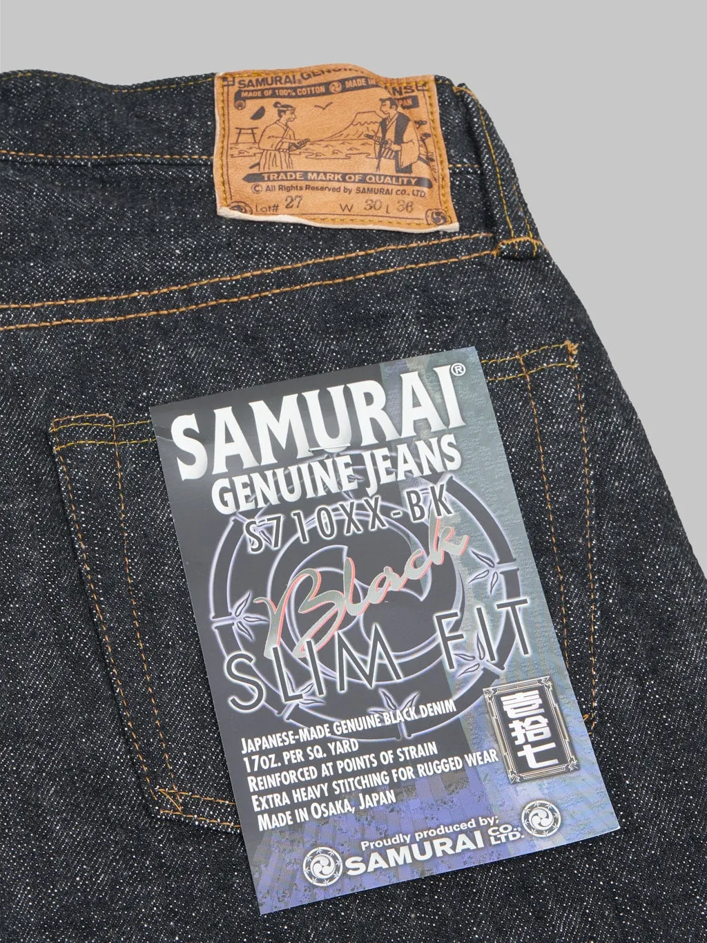 Samurai Jeans S710XX-BK 17oz Sulfide Black Denim Slim Straight Jeans