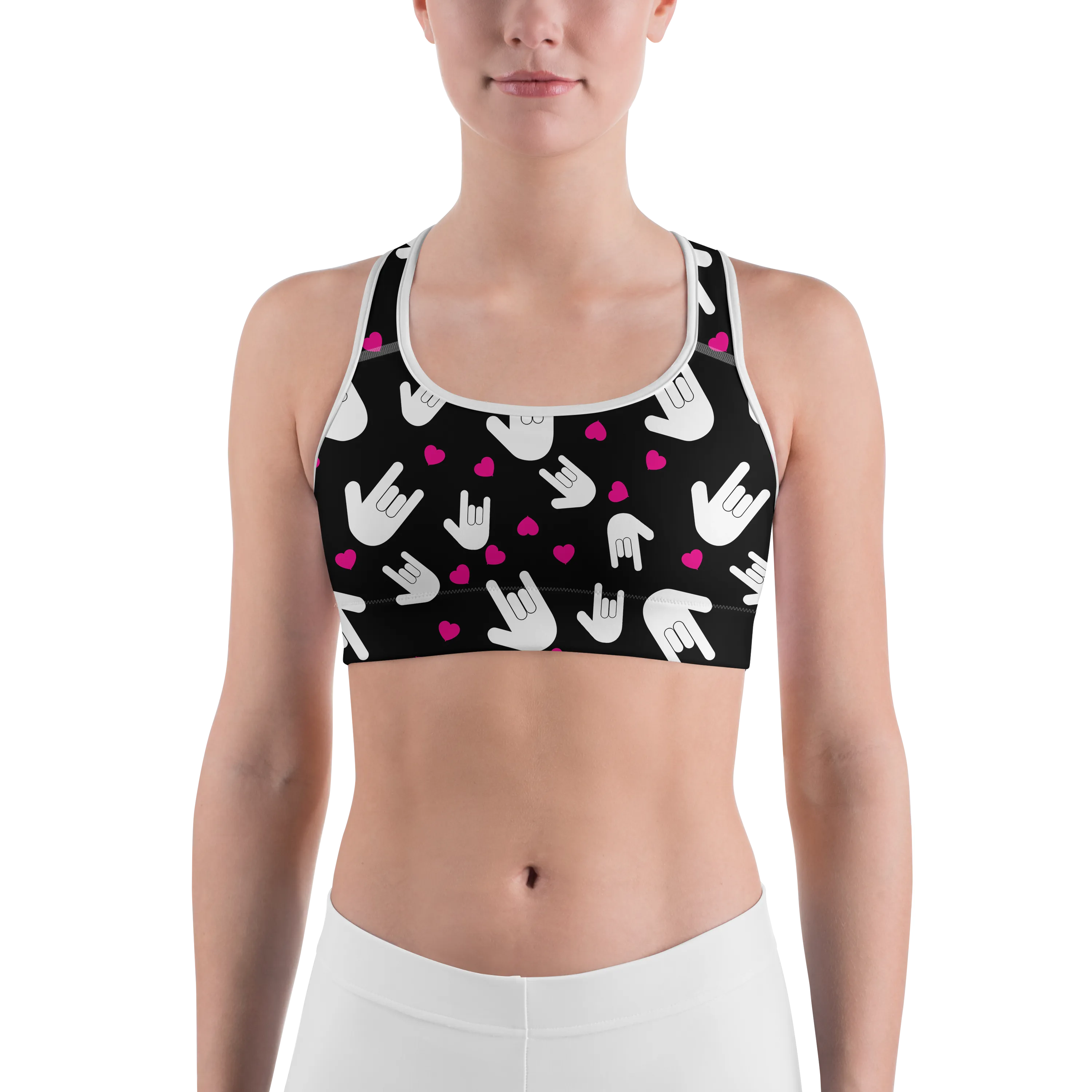 Sign Language I Love You Sports Bra