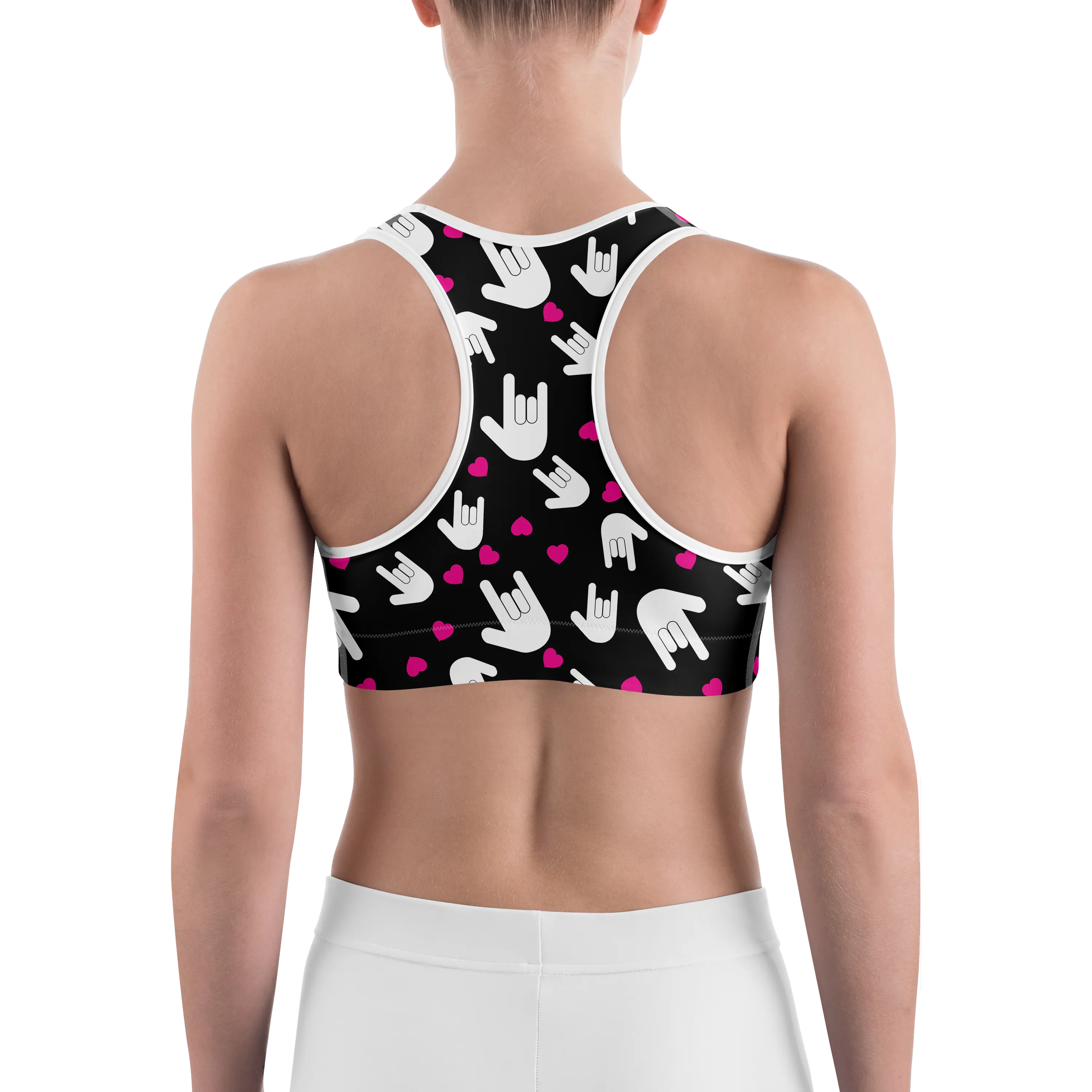 Sign Language I Love You Sports Bra