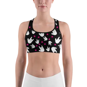 Sign Language I Love You Sports Bra