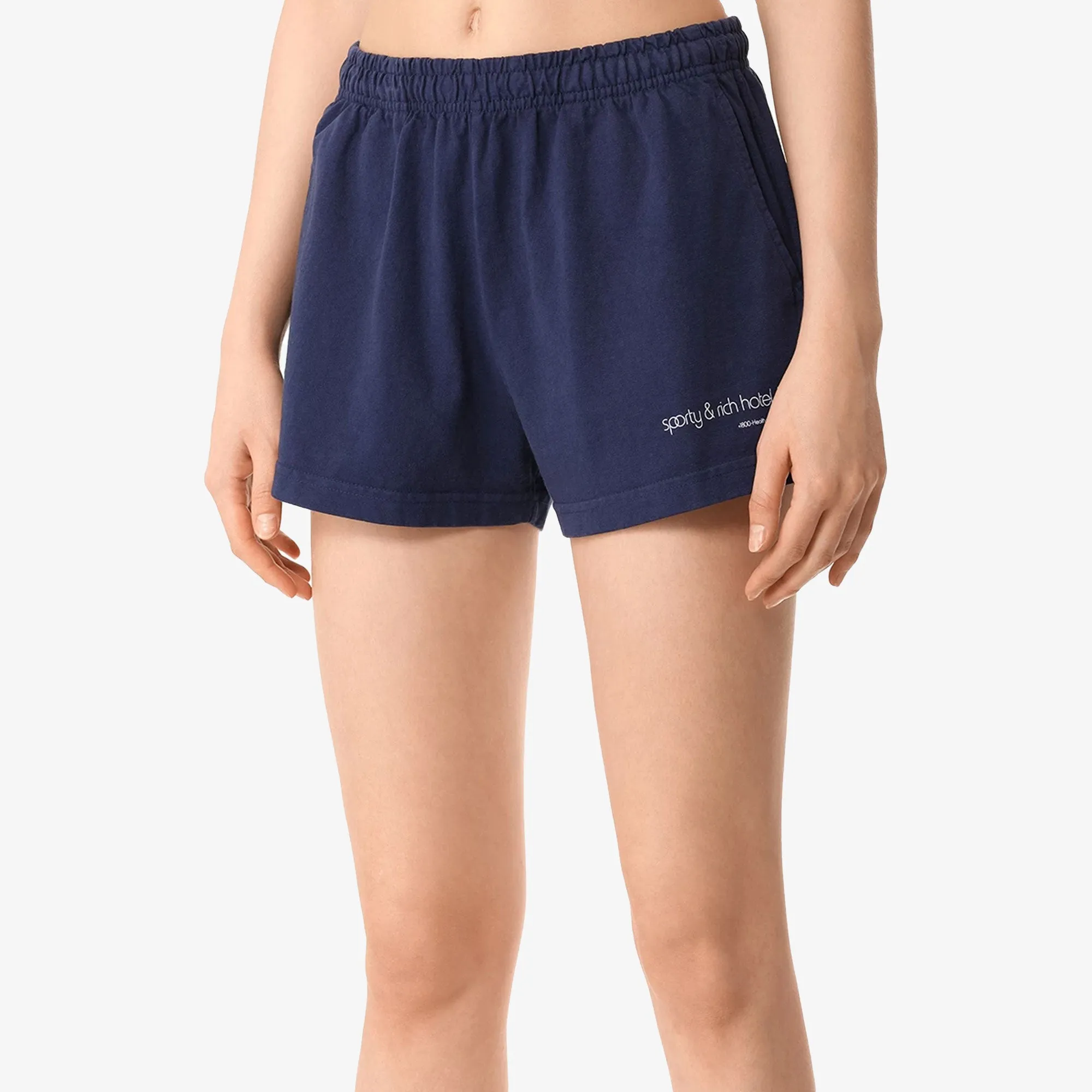 SPORTY & RICH | SPA DISCO SHORTS { NAVY/WHITE