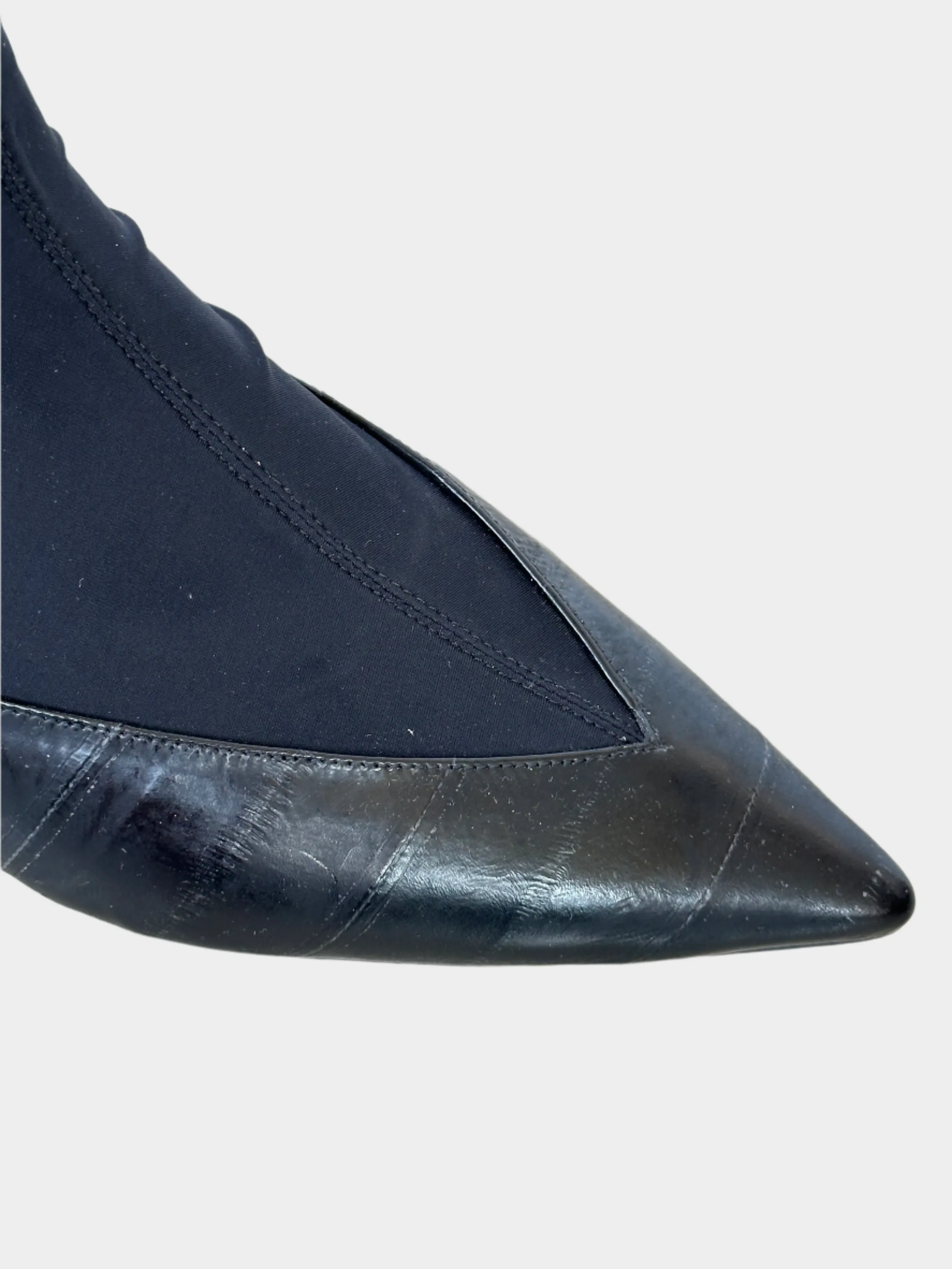 Stivali Show Over The Knee Con Punta In Pelle