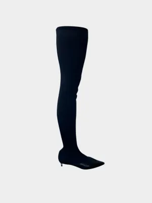 Stivali Show Over The Knee Con Punta In Pelle
