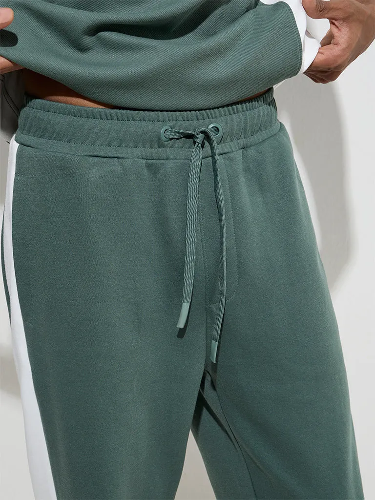 Studiofit Green Relaxed-Fit Cotton-Blend Track Pants