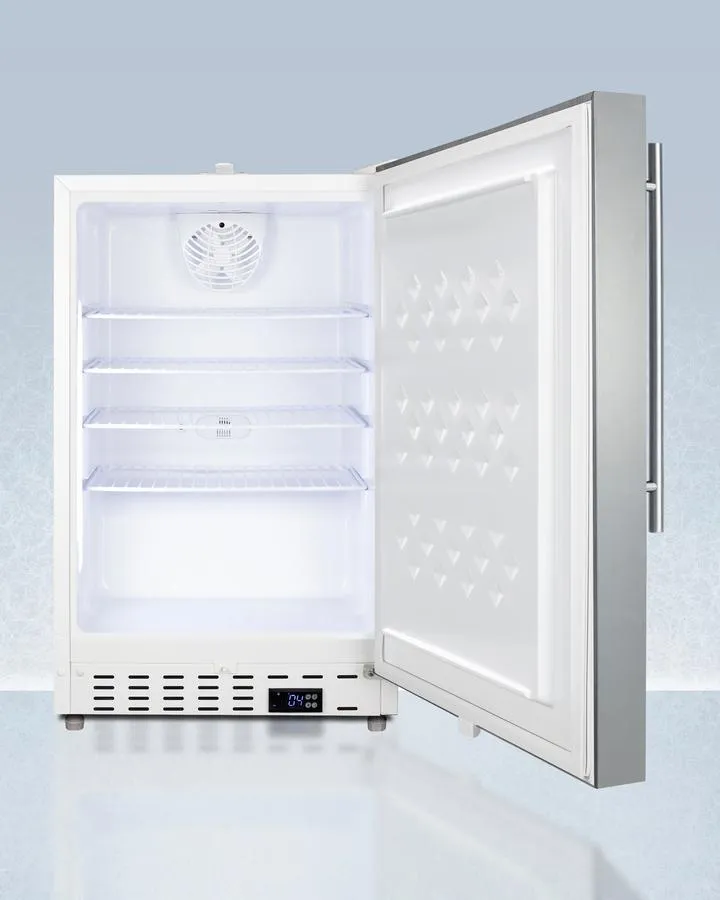 Summit ADA404REFSSHV 20" Wide Built-In Healthcare All-Refrigerator, Ada Compliant