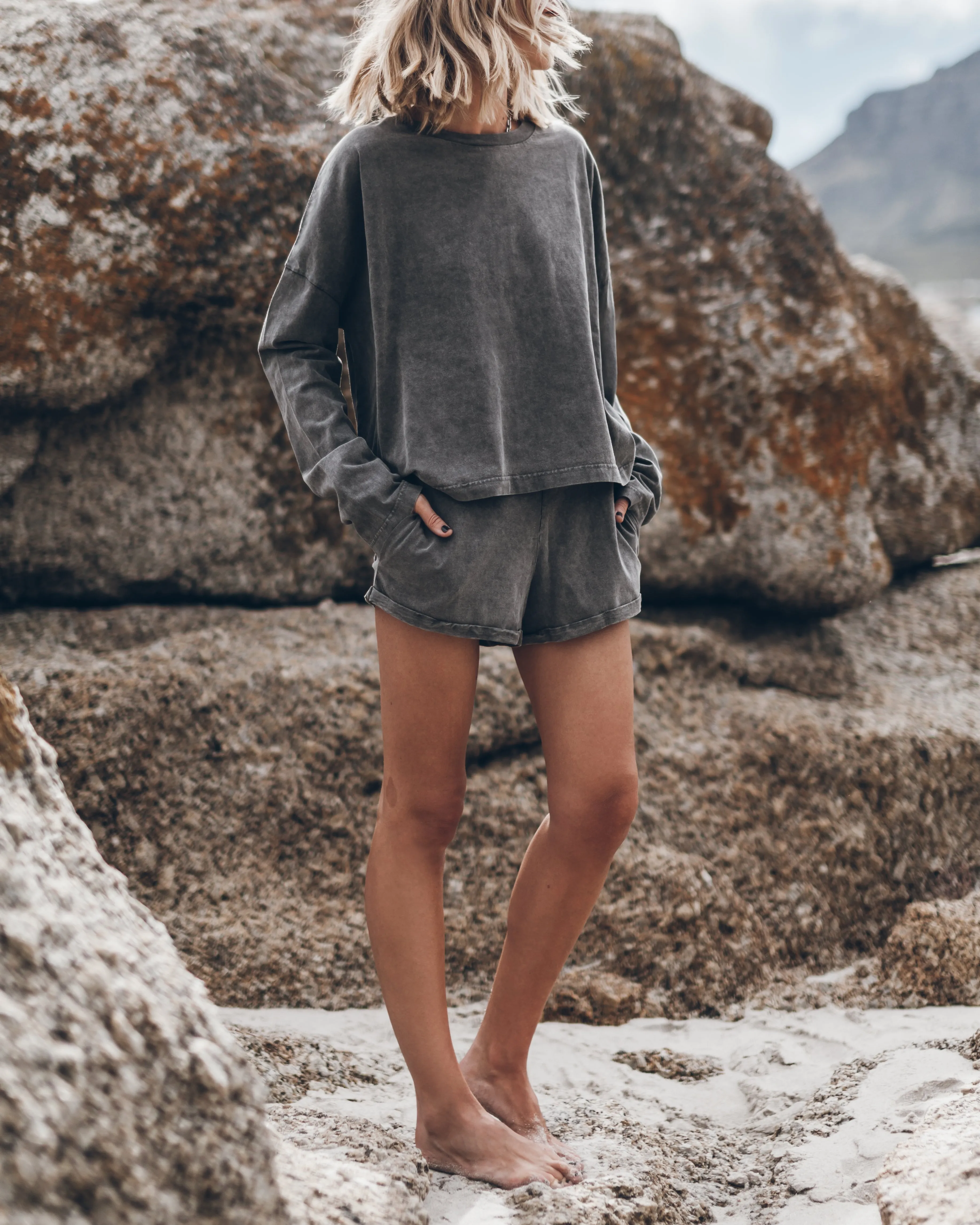 The Dark Faded Loose Cotton Longsleeve