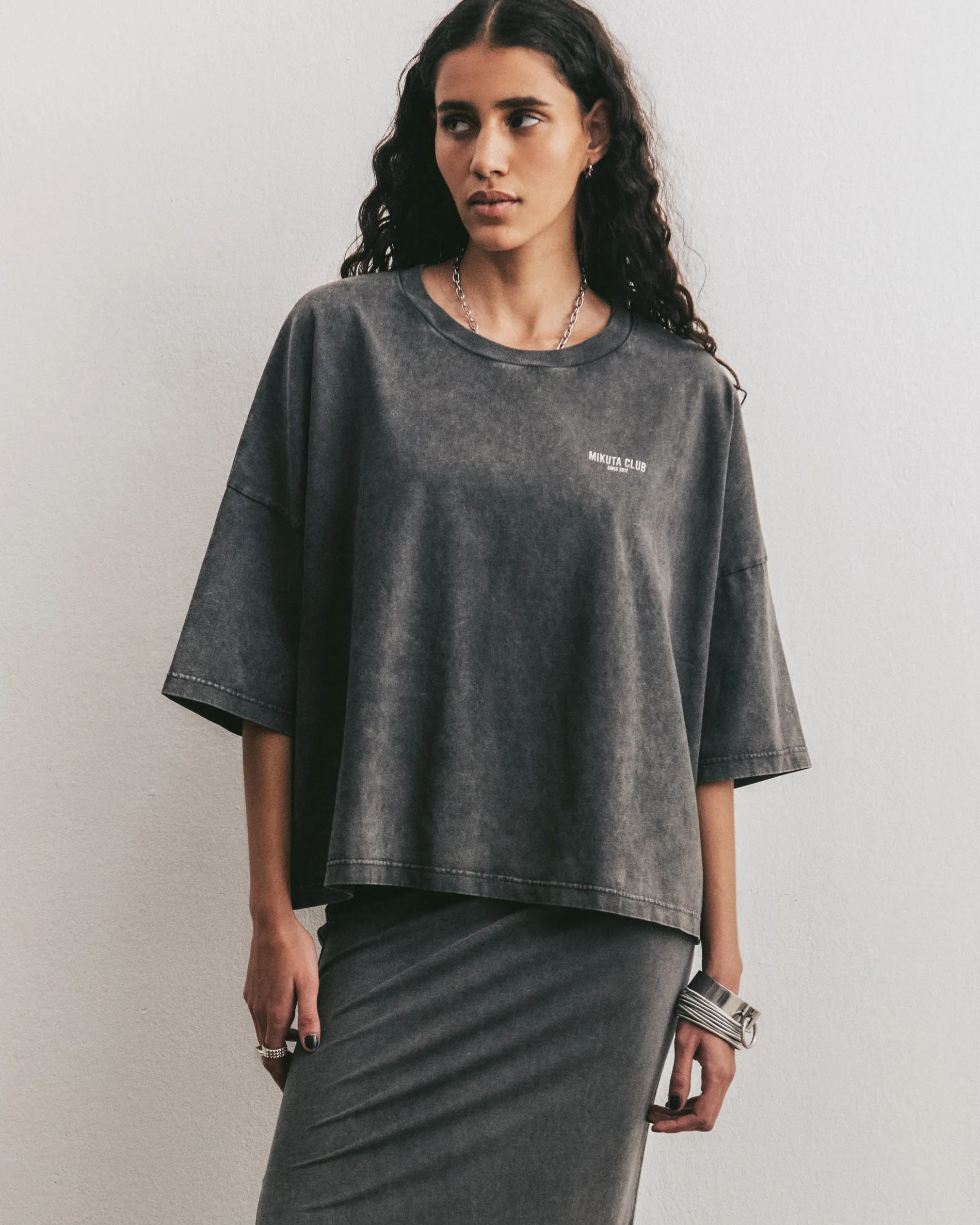 The Dark Faded Mikuta Club Loose Cotton T-Shirt