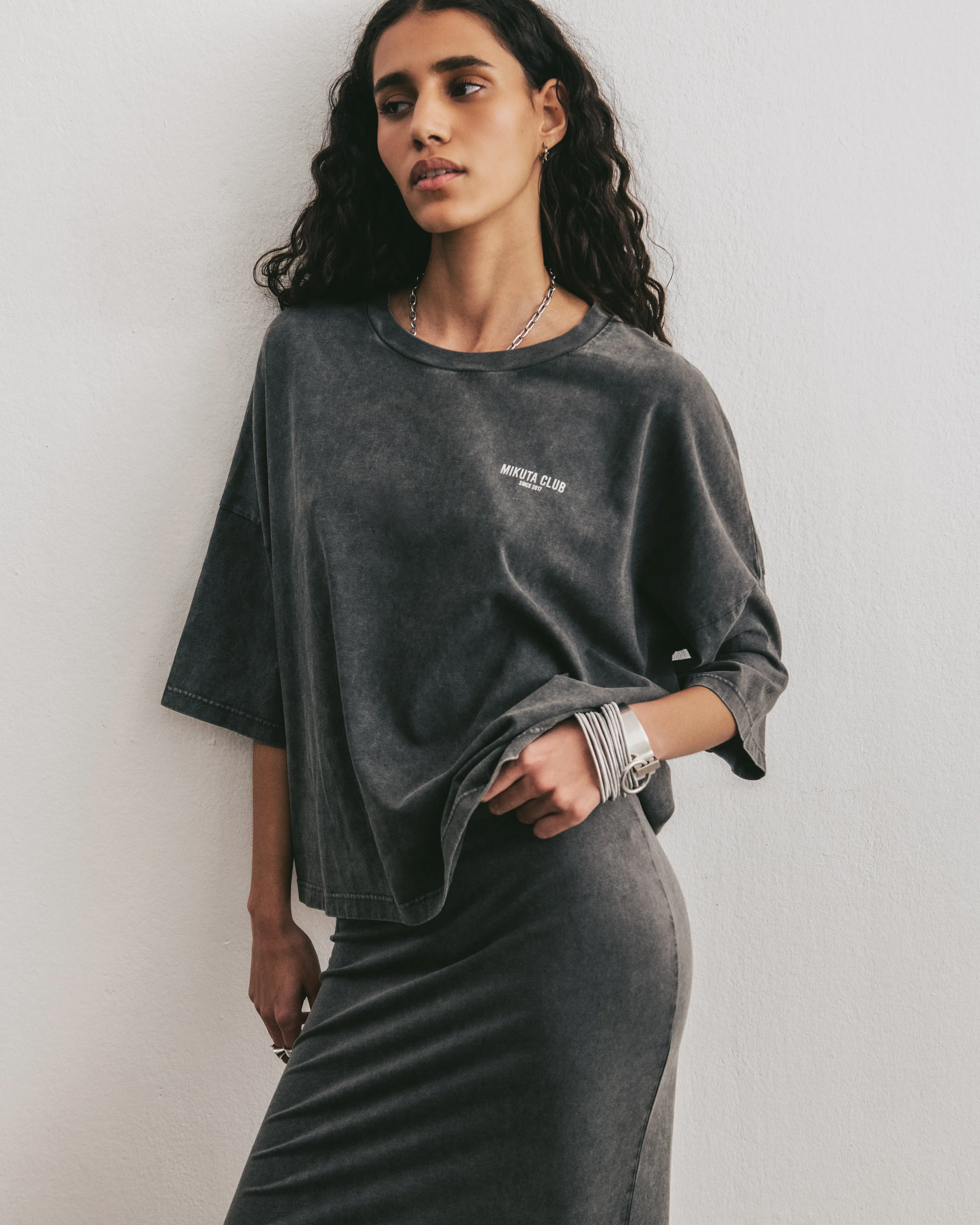 The Dark Faded Mikuta Club Loose Cotton T-Shirt