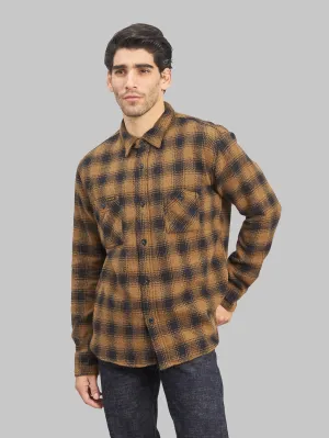 The Strike Gold SGS2203 Recycled Cotton Flannel Mixed Nep Check Work Shirt Brown