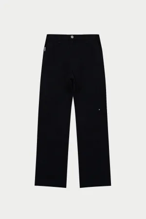 TWILL DOUBLE PATCH TROUSER - WASHED BLACK