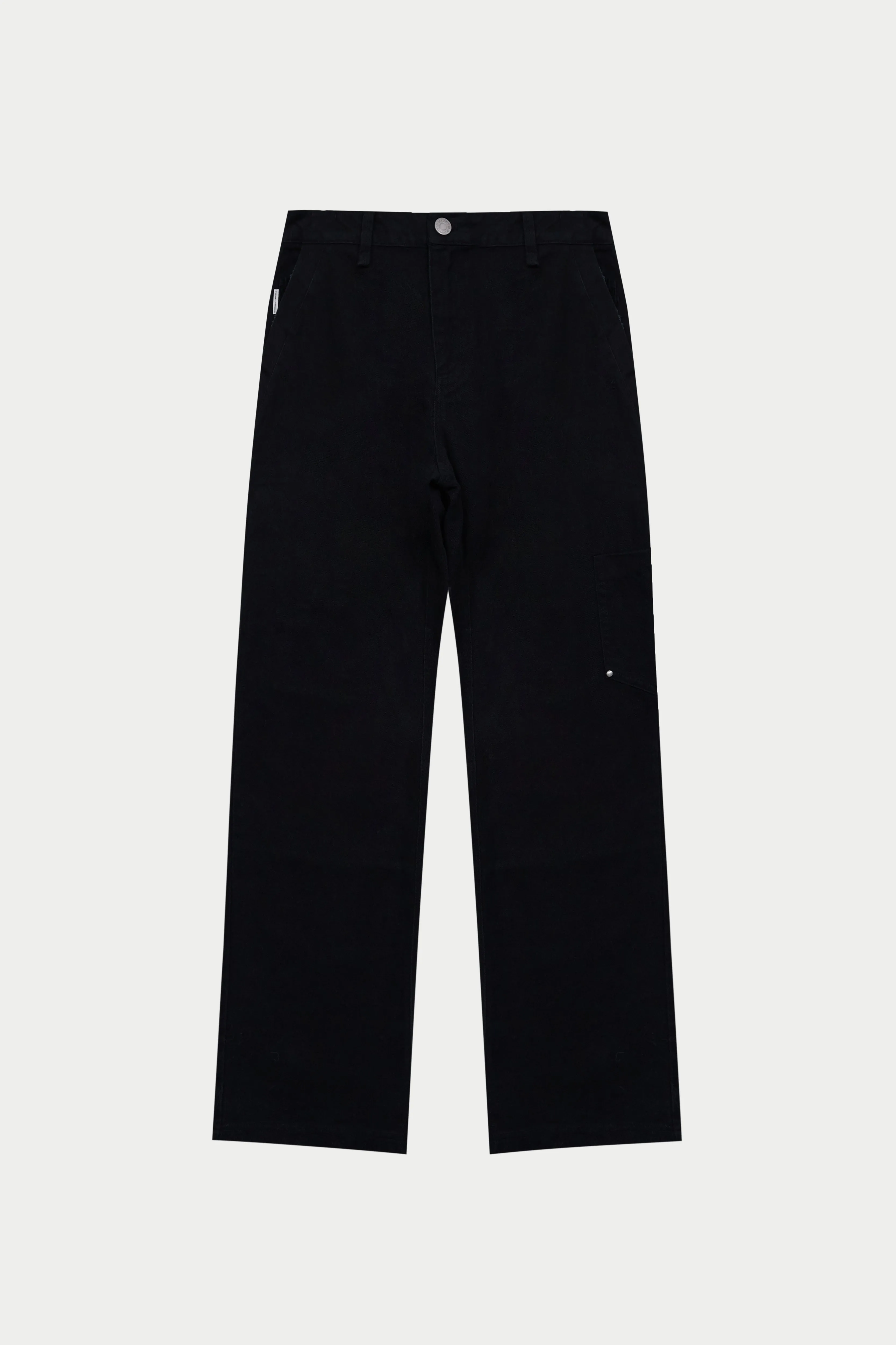 TWILL DOUBLE PATCH TROUSER - WASHED BLACK