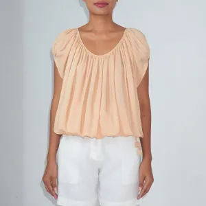 U-FLOW TOP - Rayon Voile | Beige