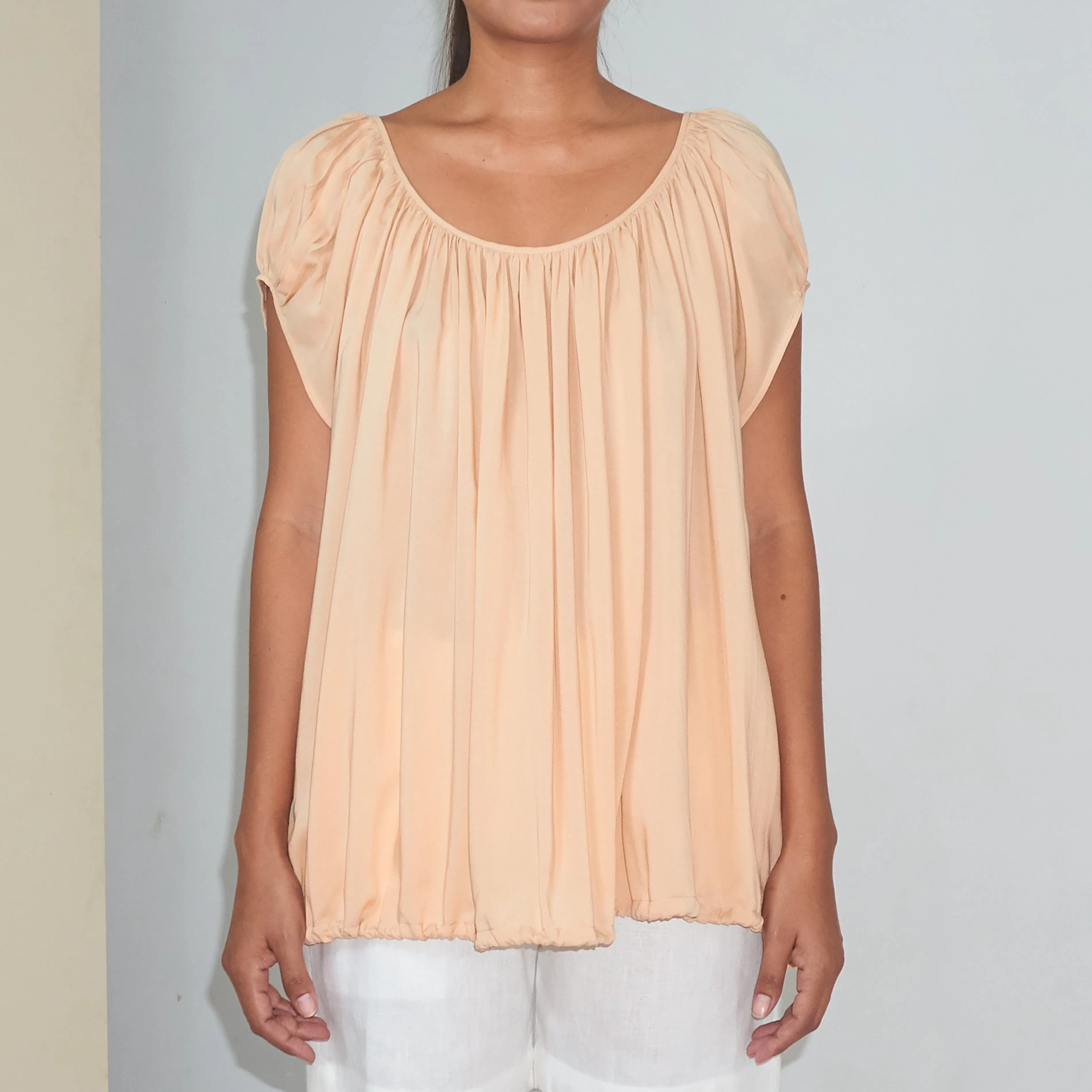 U-FLOW TOP - Rayon Voile | Beige