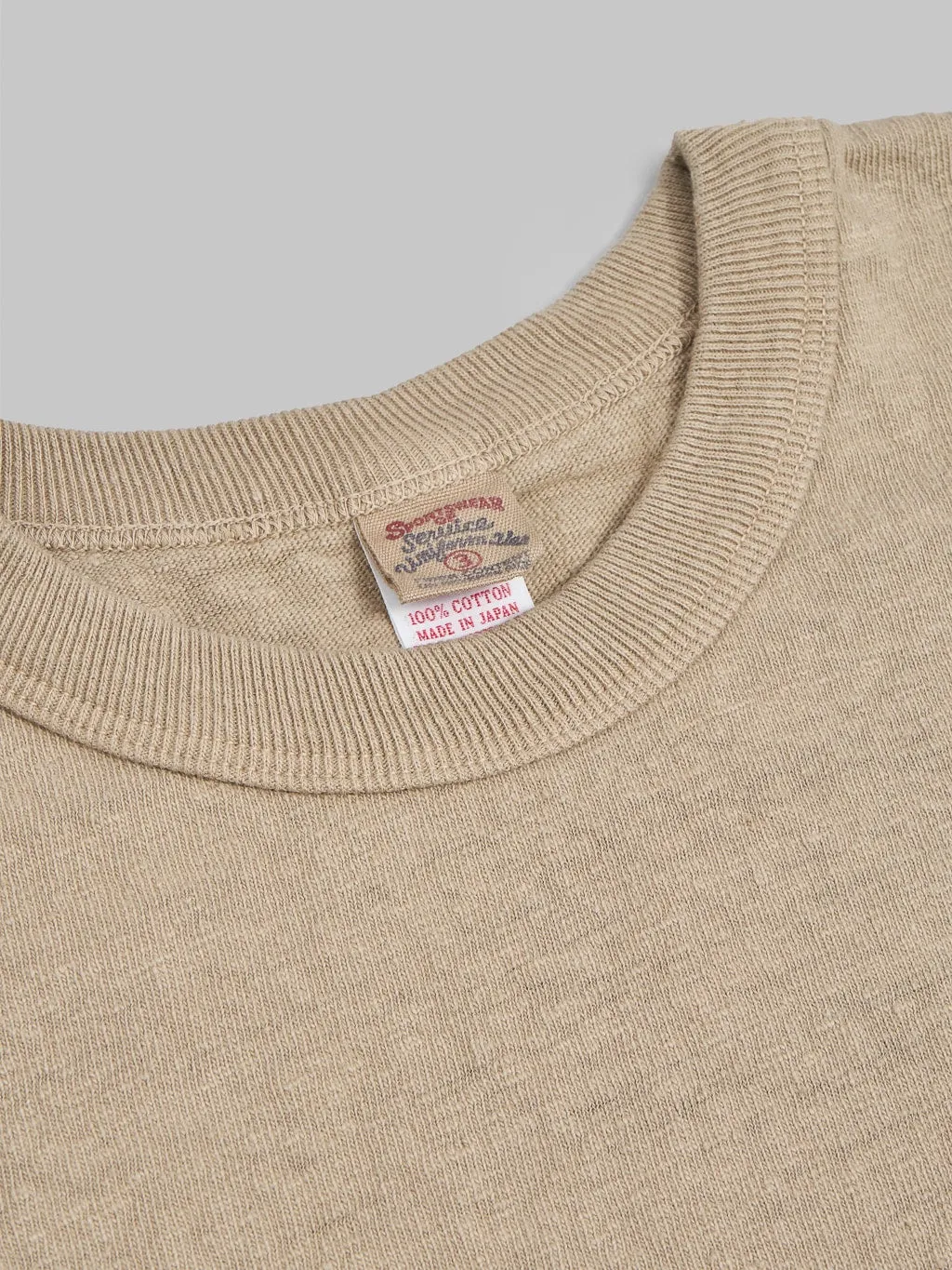 UES No.8 Slub Nep Long Sleeve T-Shirt Beige