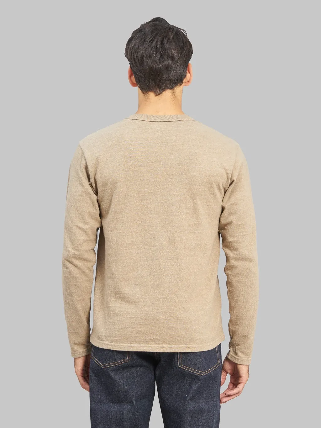 UES No.8 Slub Nep Long Sleeve T-Shirt Beige