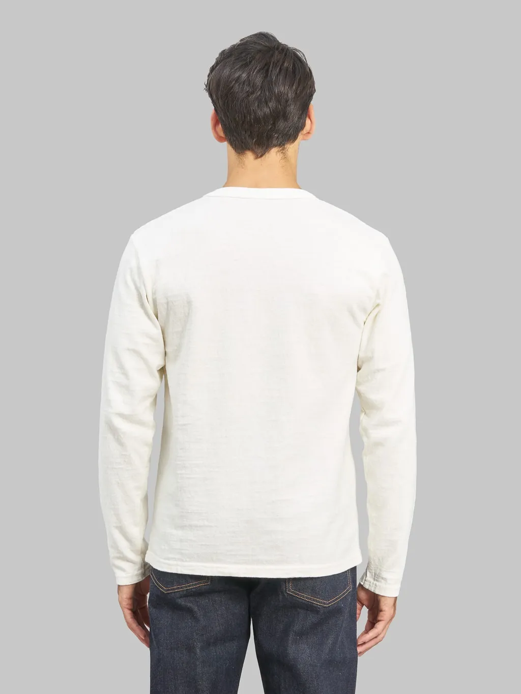 UES No.8 Slub Nep Long Sleeve T-Shirt White