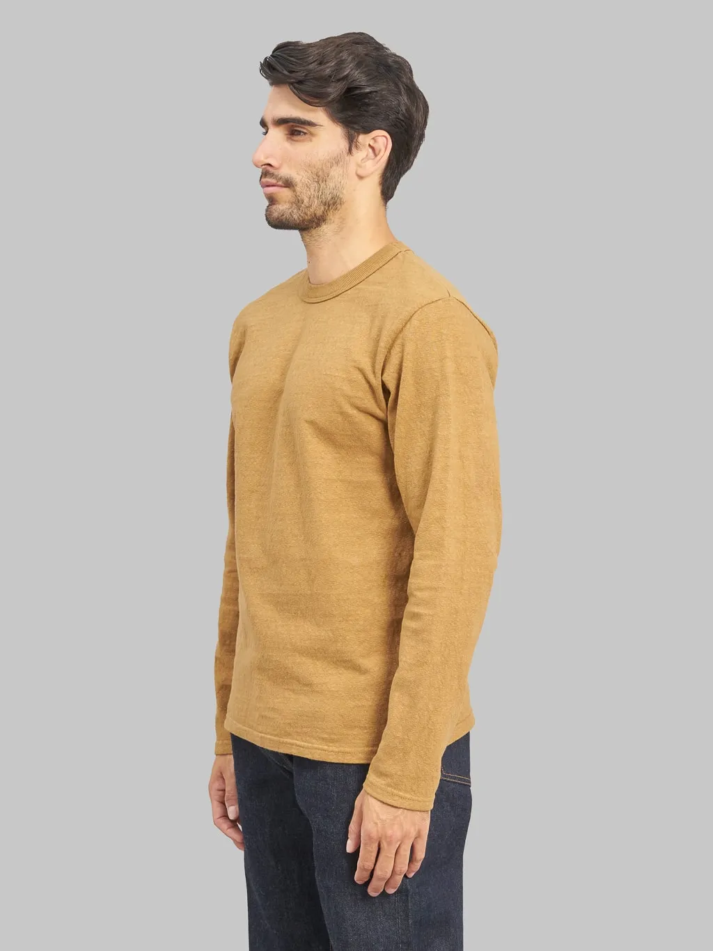 UES No.8 Slub Nep Long Sleeve T-Shirt Yellow