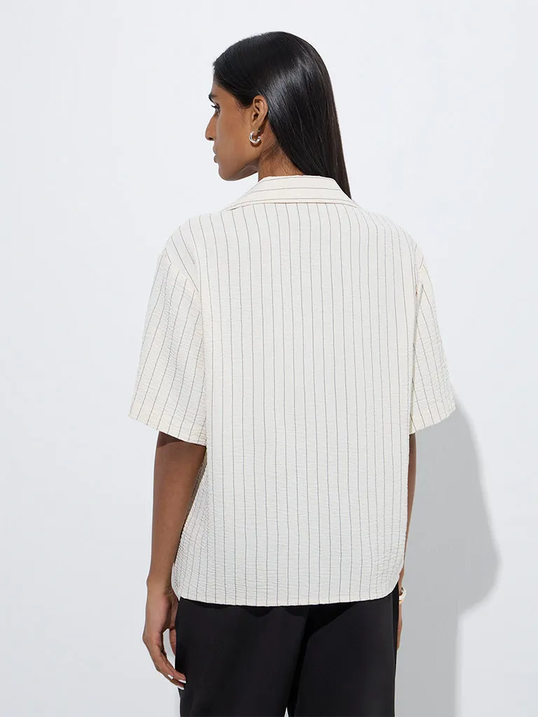 Wardrobe Off-White Pinstripe Shirt