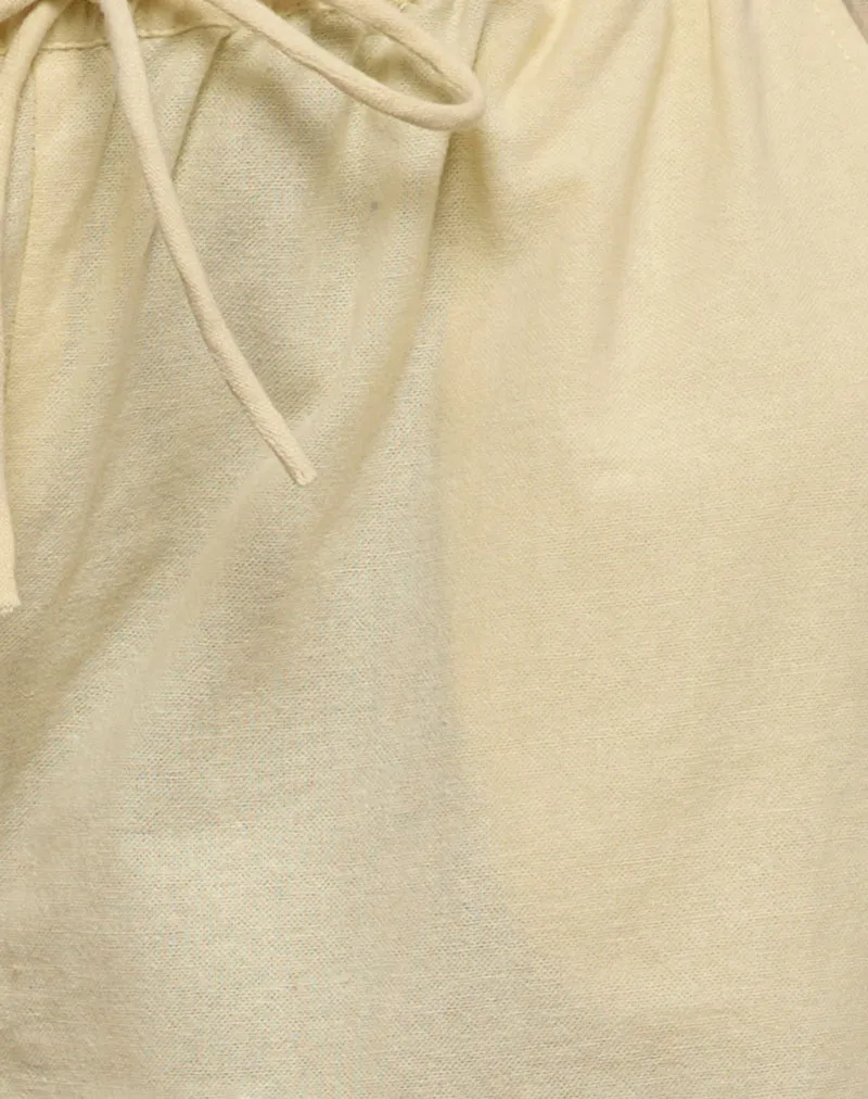 Wasic Wide Leg Linen Trouser in Lemon