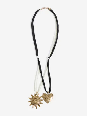 Westside Accessories Gold Quirky Sun and Heart Necklace