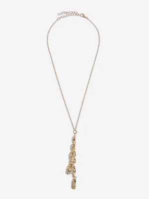 Westside Accessories Gold Twisted Dual Pendant Necklace
