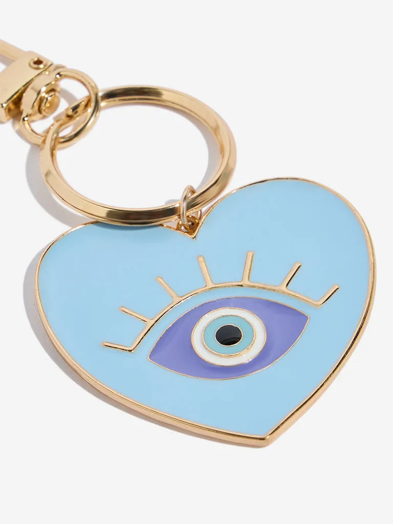 Westside Blue Evil Eye Heart Bag Charm