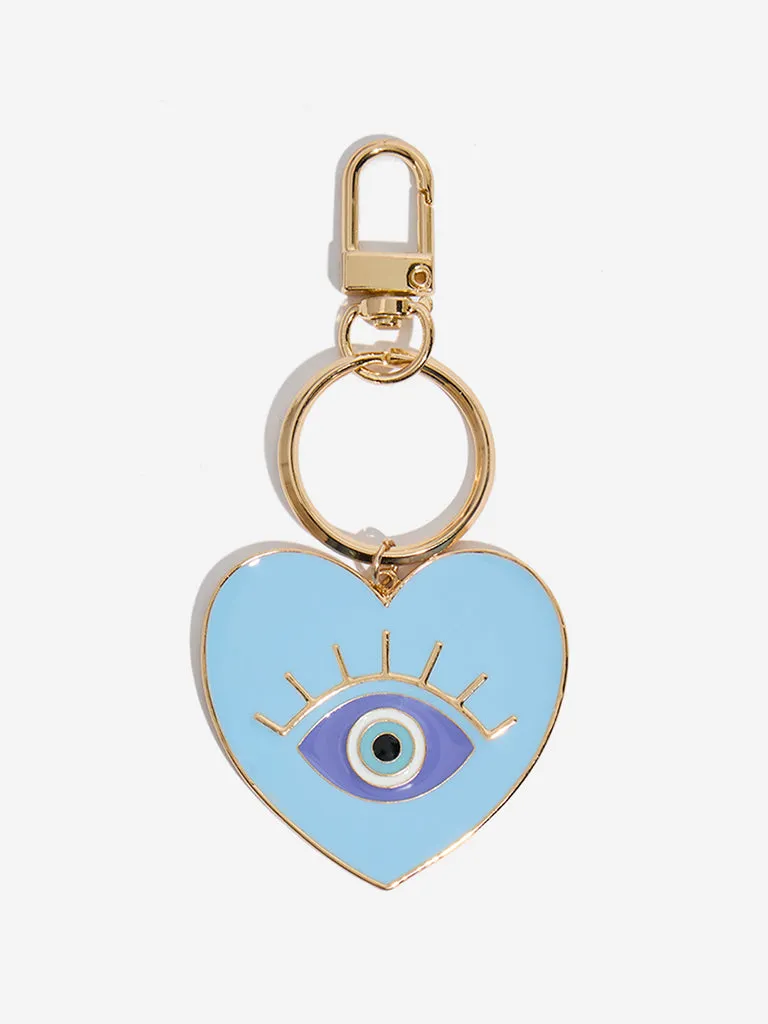 Westside Blue Evil Eye Heart Bag Charm