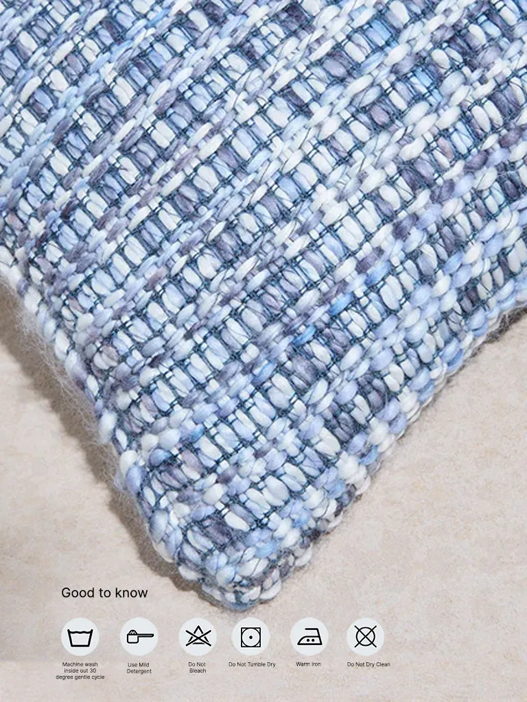 Westside Home Dusty Blue Woven Checkered Cushion Cover