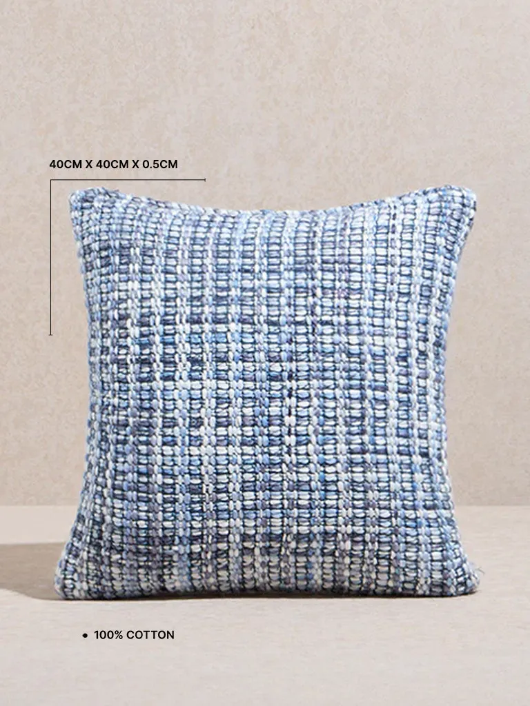 Westside Home Dusty Blue Woven Checkered Cushion Cover