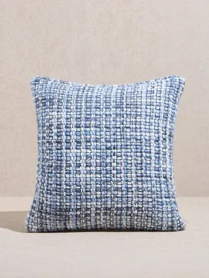 Westside Home Dusty Blue Woven Checkered Cushion Cover