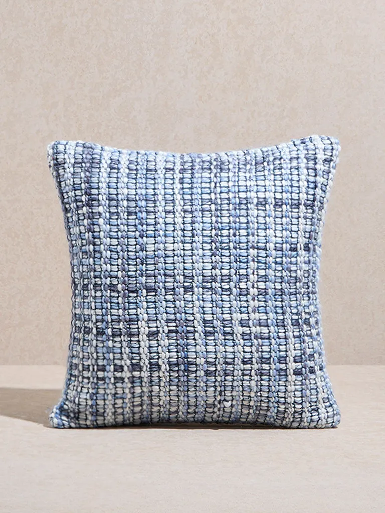 Westside Home Dusty Blue Woven Checkered Cushion Cover