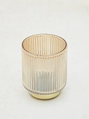 Westside Home Gold Ribbed Textured Candle Stand