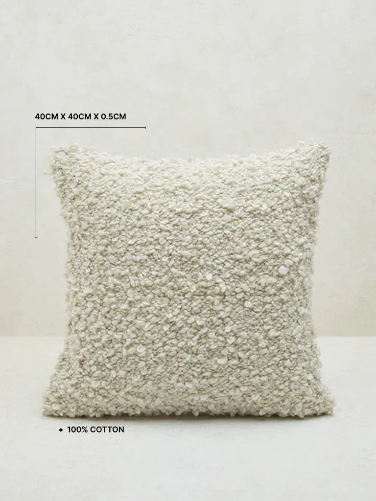Westside Home Off-White Fleece Cushion Cover
