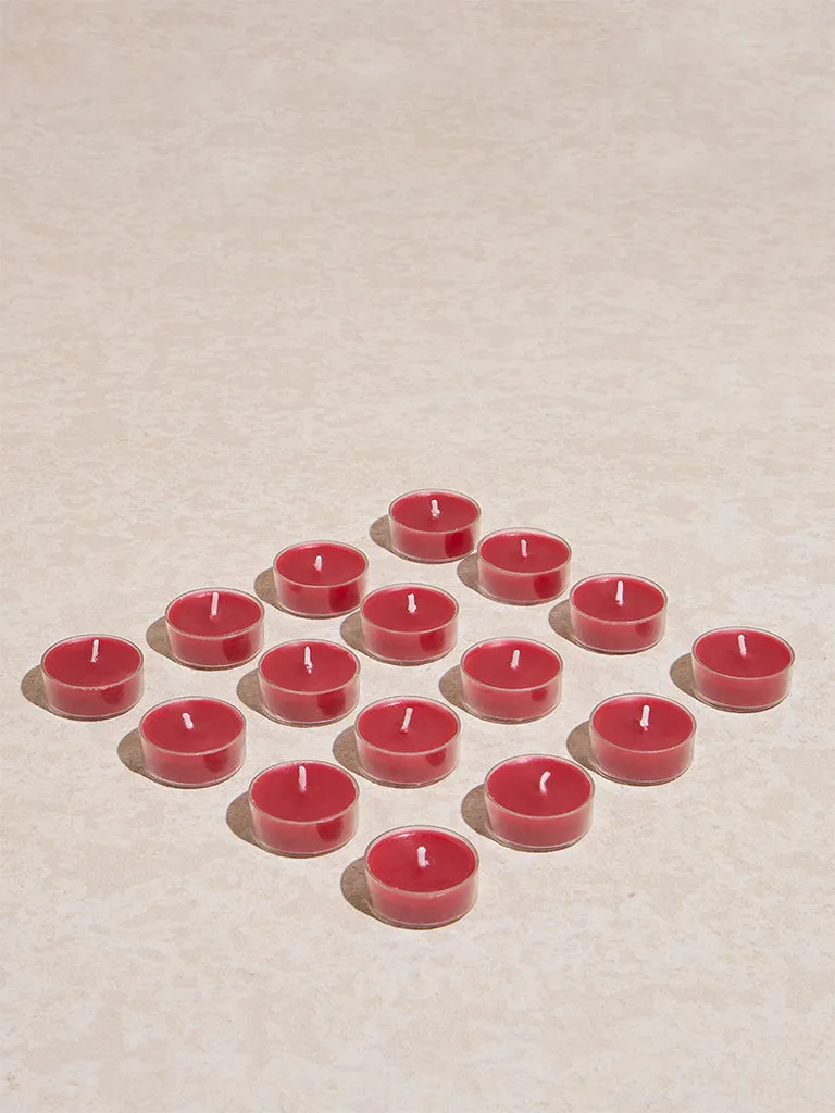 Westside Home Red Acrylic Tealight Candles (Set of 16)